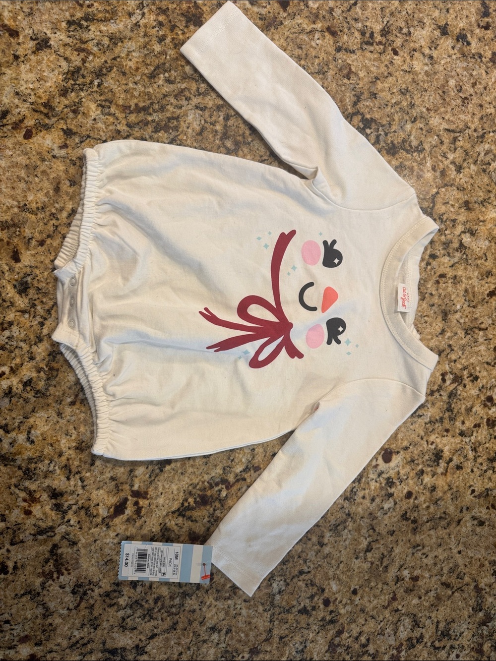 Target Off-White Baby Bodysuit with Pink & Coral Face Accent